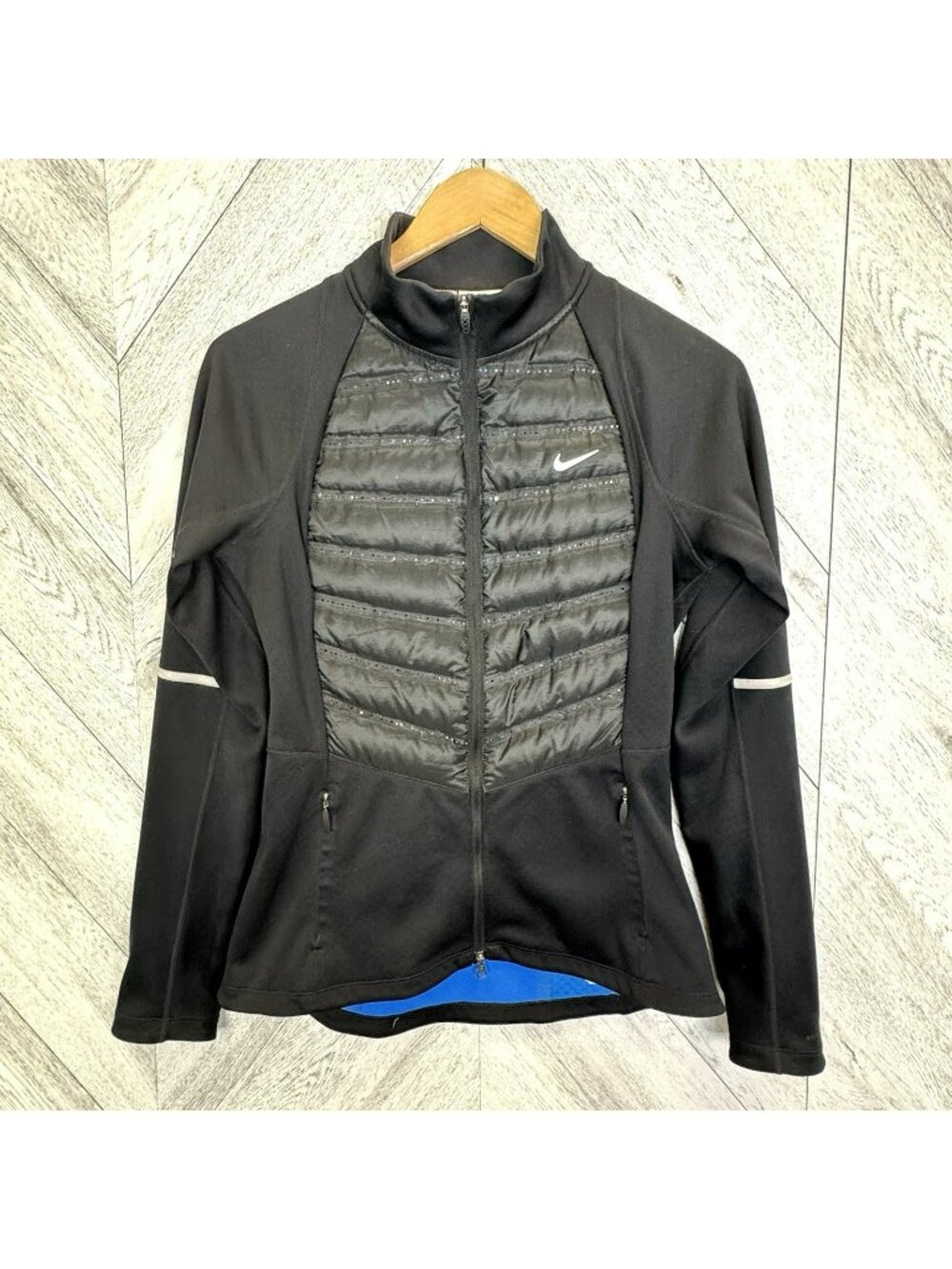 Nike Aeroloft Hybrid Running Jacket Womens Size Small Black Insulated Goose Down